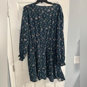 SHEIN Curve Green Floral Dress